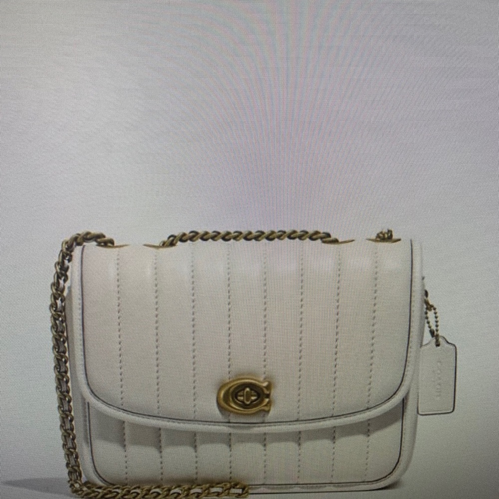 Madison Shoulder Bag with Quilting (Brass/Chalk)
